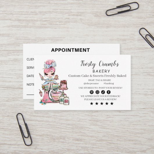 Bakkersbusiness APPOINTMENT Visitekaartje (Voorkant / Achterkant in situ)