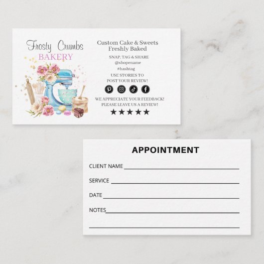 Bakkersbusiness APPOINTMENT Visitekaartje (Voorkant / Achterkant)