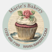  bakkerscake cateraar cupcake bakkerij ronde sticker (Voorkant)