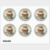  bakkerscake cateraar cupcake bakkerij ronde sticker (Vel)