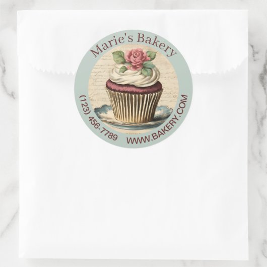  bakkerscake cateraar cupcake bakkerij ronde sticker (Tas)