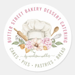 Bakkersgebak Chef Baking Utensil Productlabel Ronde Sticker