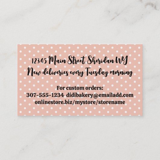 Bakkersgebak Chef Cakes koekjes Visitekaartje (Achterkant)