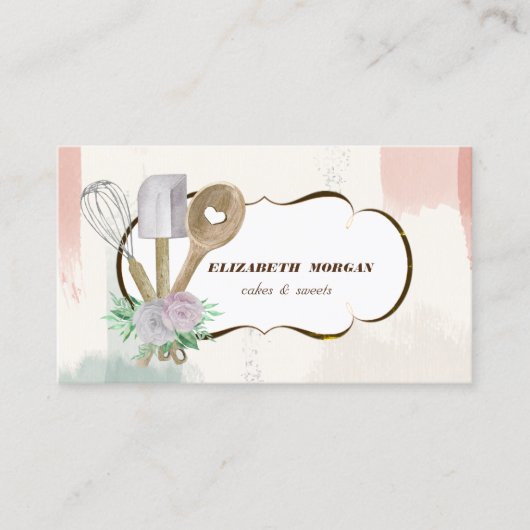 Bakkersgebak Handgereedschap Waterverf penseelstre Visitekaartje (Voorkant)