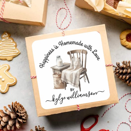 bakkersgeluk is zelfgemaakt vierkante sticker