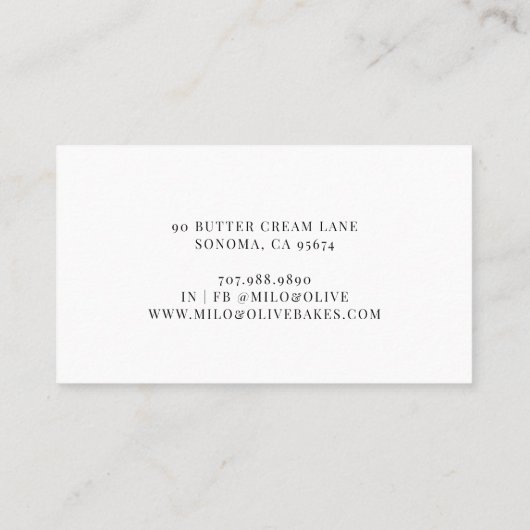 Bakkersgereedschap Bakkerij banketbakker Visitekaartje (Achterkant)