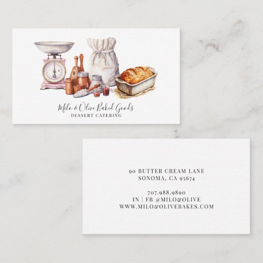 Bakkersgereedschap Bakkerij banketbakker Visitekaartje (Voorkant / Achterkant)