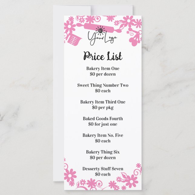 bakkersgereedschap zwarte-marketingrackkaart (Voorkant)