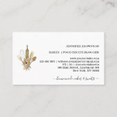 Bakkersgereedschappen Catering rustige groene flor Visitekaartje (Achterkant)