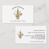 Bakkersgereedschappen Catering rustige groene flor Visitekaartje (Voorkant / Achterkant)