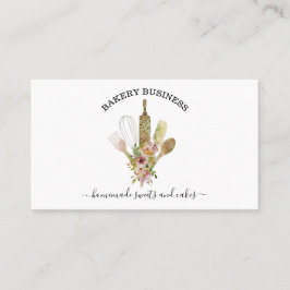 Bakkersgereedschappen Catering rustige groene flor Visitekaartje