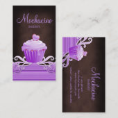 Bakkerskoekjes paarse krenten chocolade bruin visitekaartje (Voorkant / Achterkant)