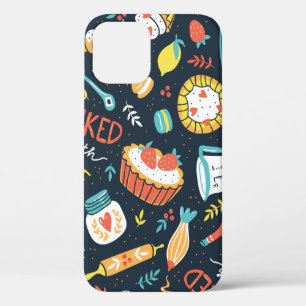 Bakkersretro naadloos patroon met stippen en flora Case-Mate iPhone case