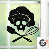 Bakkersschedel met toque raamsticker (Huis)