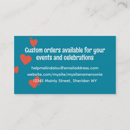 Bakkerswaren in de bakkersindustrie visitekaartje (Achterkant)