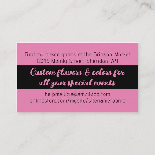 Bakkerswaren rollende pin bakkerij banketbakker visitekaartje (Achterkant)