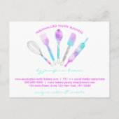 Bakkerswerktuigen voor gebak holografisch bedankt briefkaart (Achterkant)