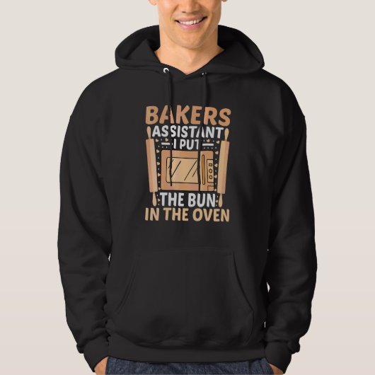 Bakkeru2019s Assistent Ik Legde het Broodje in de  Hoodie (Voorkant)