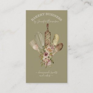 Bakketartikelen Catering Cook Chef-sage retro Visitekaartje
