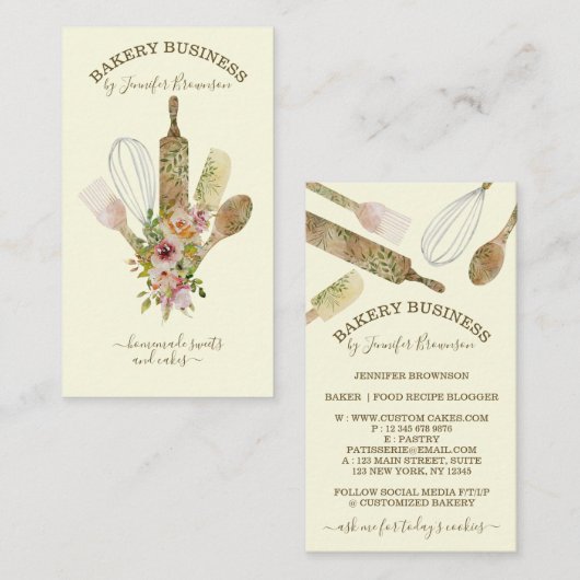 Bakketartikelen Cook Chef vanilla crème Visitekaartje (Voorkant / Achterkant)