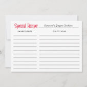 Bakketdraden Bright Recipe Kaart Holiday Foto (Achterkant)