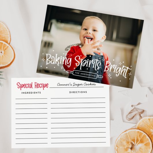 Bakketdraden Bright Recipe Kaart Holiday Foto