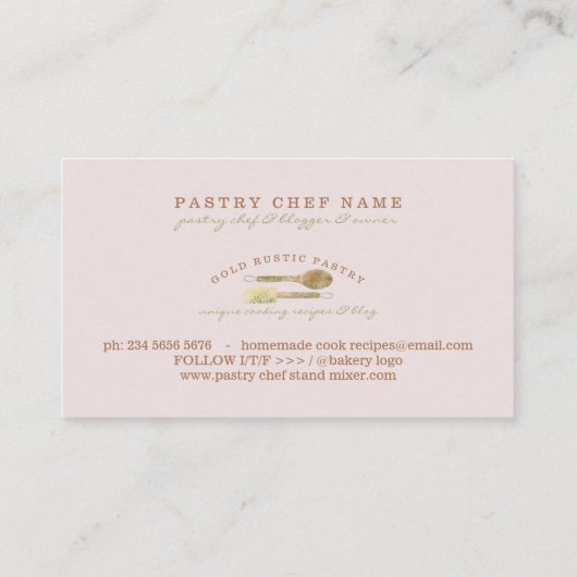 Bakketfloraal Rustige lepel elegante logo Visitekaartje (Achterkant)
