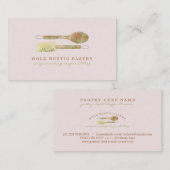 Bakketfloraal Rustige lepel elegante logo Visitekaartje (Voorkant / Achterkant)