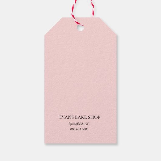 Bakketgereedschap roze Dank je labels Cadeaulabel (Achterkant)