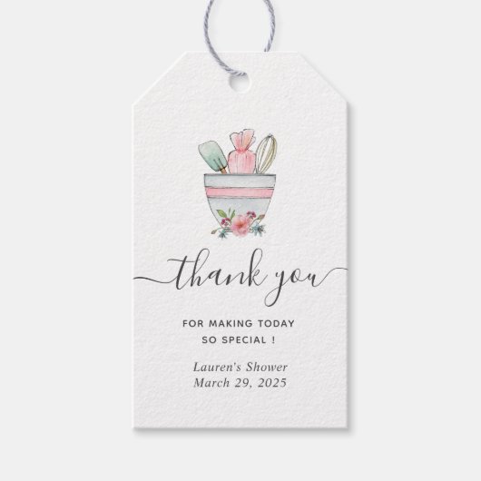 Bakketgereedschap Vrijgezellenfeest Dank je Labels Cadeaulabel (Voorkant)