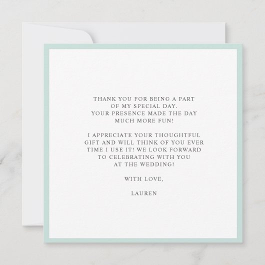 Bakketgereedschap Vrijgezellenfeest vierkant Dank  Bedankkaart (Achterkant)