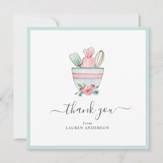 Bakketgereedschap Vrijgezellenfeest vierkant Dank  Bedankkaart (Voorkant)