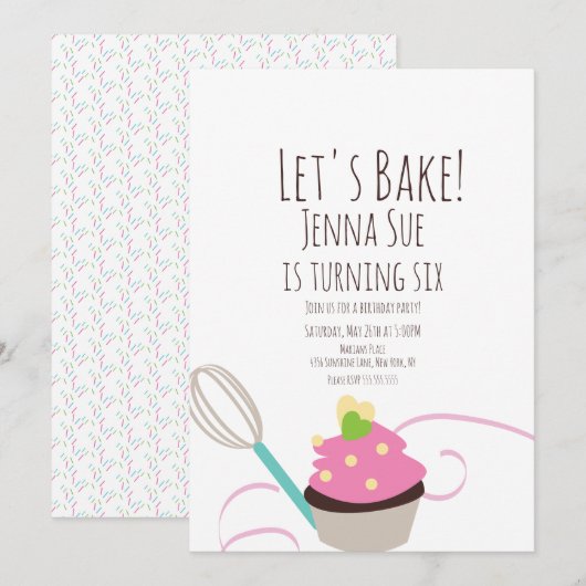 Bakketkoek Versiering van de dag Roze sproeten Kaart (Voorkant / Achterkant)