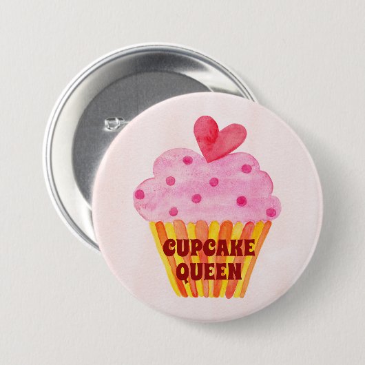 Bakketwedstrijd koninginnenbrood waterverf ronde button 7,6 cm (Voorkant /achterkant)