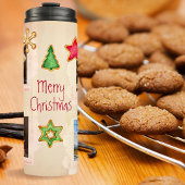 Bakkoekjes 4 Fotocollage Koraal Kerst Thermosbeker