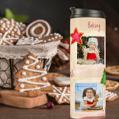 Bakkoekjes 4 Fotocollage Koraal Kerst Thermosbeker
