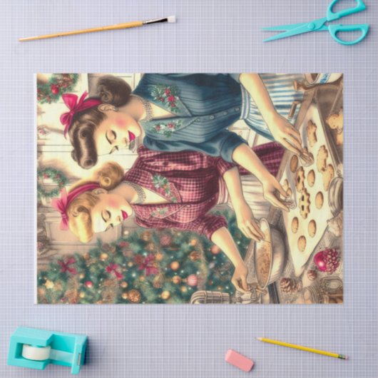  bakkoekjes Kerstmis Dames Tissuepapier (Craft)