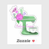 Bakkoningin Met Bloemige Mixer Sticker (Vel)