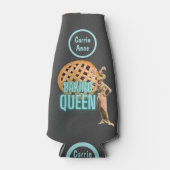  bakkoningin op grijs gepersonaliseerd flesjeskoeler (Voorkant)