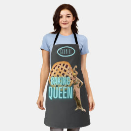  bakkoningin op grijs gepersonaliseerd schort