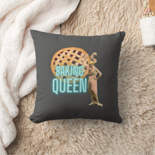 bakkoningin op grijs kussen