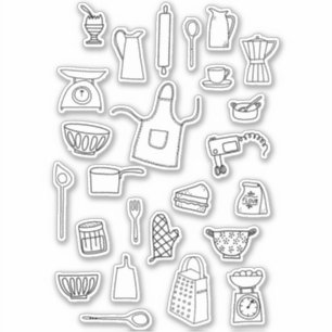 bakkooktekening sticker