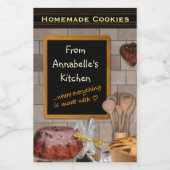  baklabel invoegen jouw naam! voedselcontainer etiket (Enkel label)