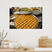 Baklava dessert op de markt poster (Keuken)