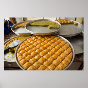 Baklava dessert op de markt poster