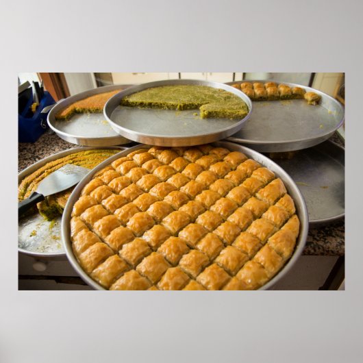 Baklava dessert op de markt poster (Voorkant)