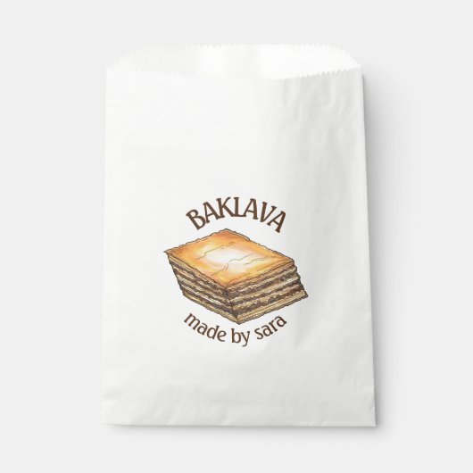 Baklava Dessert Pastry Griekse voedselbakkerij gem Bedankzakje (Voorkant)