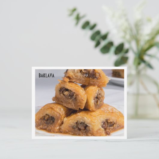 Baklava Grieks gebak voedsel foto Briefkaart (Staand voorkant)
