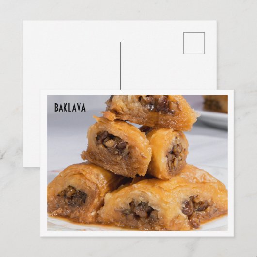 Baklava Grieks gebak voedsel foto Briefkaart (Voorkant / Achterkant)