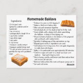 Baklava-receptkaart Briefkaart (Achterkant)